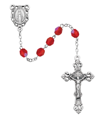 07 JULY ROSARY 6MM RUBY