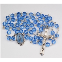 SS 7MM BLUE TINCUT ROSARY