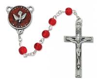 6MM RED GLASS H.S. ROSARY