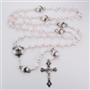 PINK PEARL SHELL BABY ROSARY/BOX