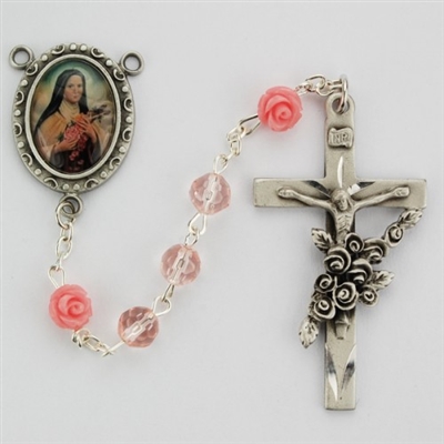 6MM PINK ST. THERESE ROSARY