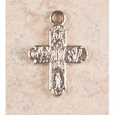 RHODIUM FINISHED 4-WAY MEDAL 18" CHAIN & BOX