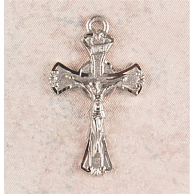 RHODIUM FINISHED CRUCIFIX 18" CHAIN & BOX