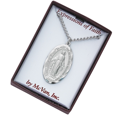 RHODIUM FINISHED MIRACULOUS 24" CHAIN & BOX
