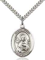 St. John the Apostle Medal<br/>7056 Oval, Sterling Silver