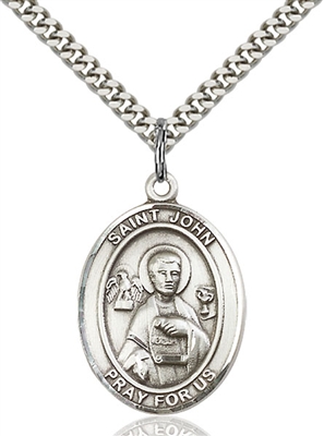 St. John the Apostle Medal<br/>7056 Oval, Sterling Silver