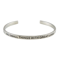 Cuff Bracelet, Do Small Things With Great Love, Silver-Plated Copper