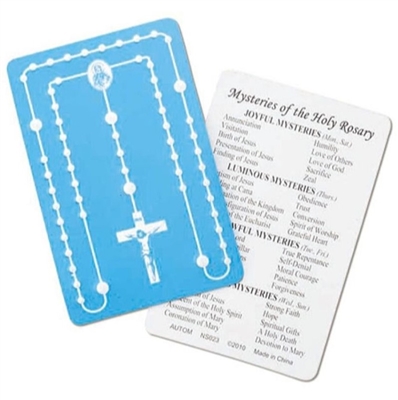 Mysteries of the Rosary Laminated Holy Card