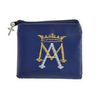 Ave Maria Embroidered Rosary Case, 3x3