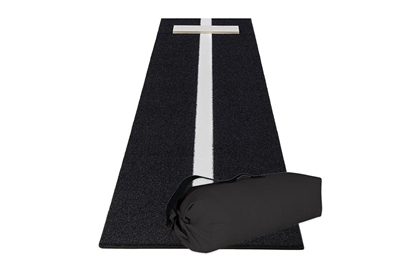 Platinum Softball Pitching Mat With Power Line and Case, Black - 3 feet x 10 feet
