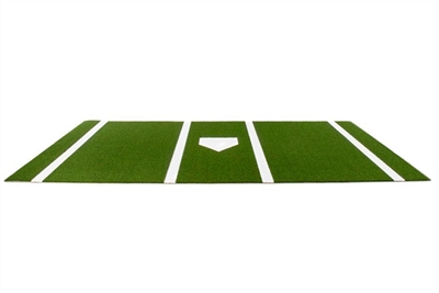 Platinum Synthetic Turf Baseball/Softball Hitting Mat with Home Plate and Lines, Green- 6 feet x 12 feet