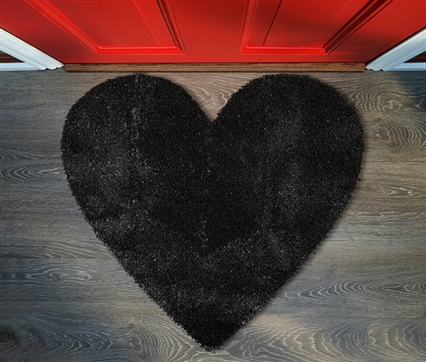 Black Heart Door Mat Decoration