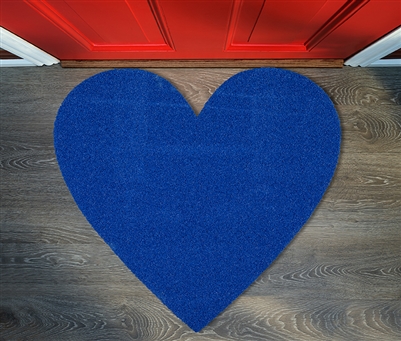 Blue Heart Door Mat Decoration