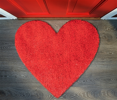 Red Heart Door Mat Decoration