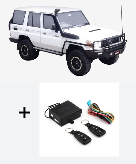 PREMIUM 5 DOOR 76 SERIES LANDCRUISER CENTRAL LOCKING KIT >> 76 SERIES WAGON - This is Central Locking Motors, Cables, Remote Controls and Wiring Harness for Toyota Landcruiser Central Locking and Keyless Entry System with everything need