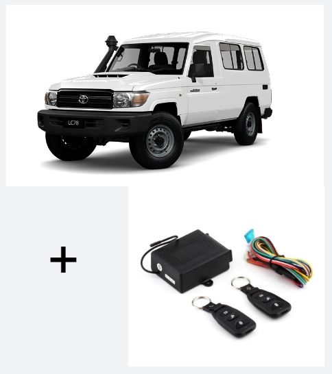 PREMIUM 78 SERIES LANDCRUISER 3 DOOR LOCKING KIT >> 79 SERIES >> 78 SERIES and 76 SERIES - This is Central Locking Motors, Cables, Remote Controls and Wiring Harness for Toyota Landcruiser Central Locking and Keyless Entry System with everything need