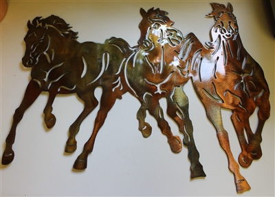 Running Horses Metal Art