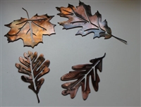 Leaf Assortment (4) Set 3 Metal Art Decor Copper/Bronze