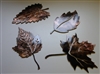 Leaf Assortment (4) Set 2 Metal Art Decor Copper/Bronze