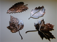 Leaf Assortment (4) Set 2 Metal Art Decor Copper/Bronze