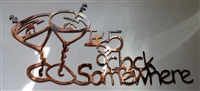 Its 5 O'clock Somewhere Martini Glasses Metal Wall Art Copper/Bronze