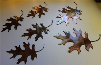 Metal Oak Leaves Copper/Bronze plated (6)