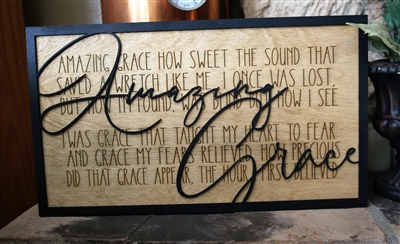 Amazing Grace Wooden Sign DÃ©cor 18" x 10"