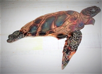 Aquatic Sea Turtle Metal Decor copper/bronze plated