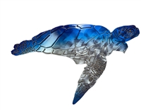 Aquatic Large Sea Turtle Metal DÃ©cor Blue Tinged 34"