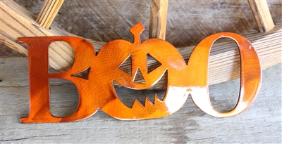 Pumpkin Boo Metal Wall Art Accent