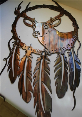 Deer Head Dream Catcher Metal Art