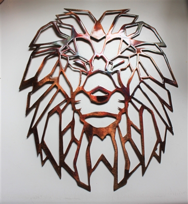 Geometric Metal Wall Art Lion