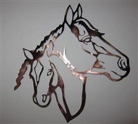 Horse Head Mom and Baby Metal wall art Decor