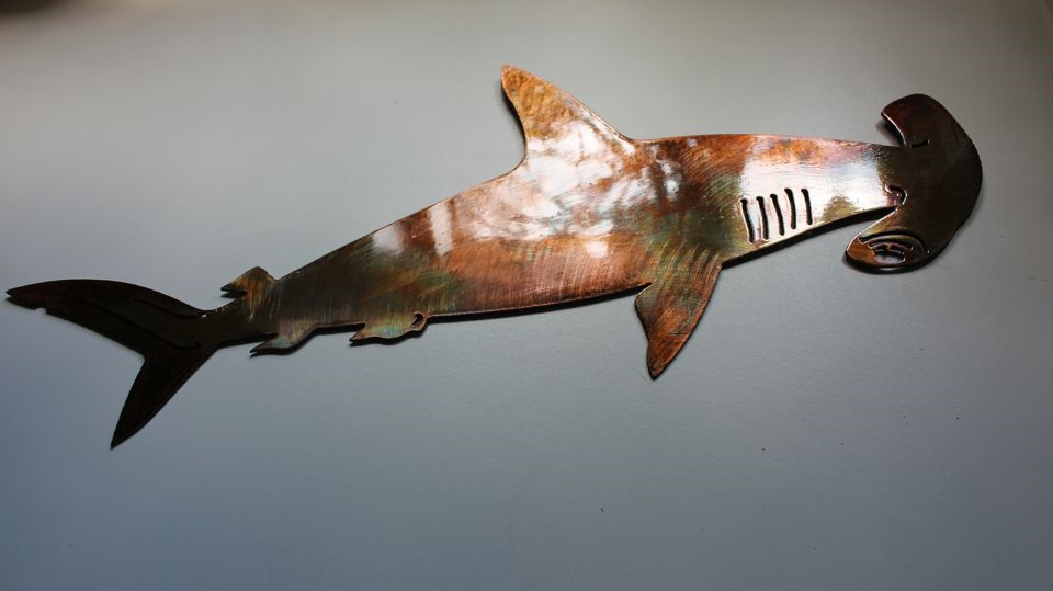 Hammer Head Shark Metal Decor 17