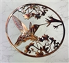 HUMMINGBIRD Circle METAL WALL ART DECOR copper/bronze plated