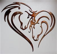 Mothers Heart Horse Heart Metal Art