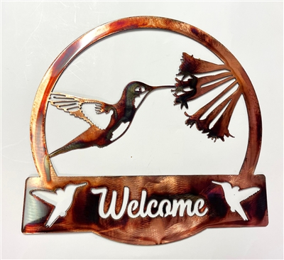Hummingbird Welcome Sign