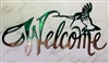 Hummingbird Welcome Sign Marbled Green