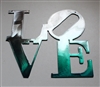 LOVE "Boxed "Metal Wall Art Decor Teal  6" x 6"