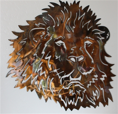 Mighty Lion Head Metal Wall Art