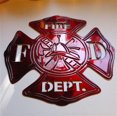 Firefighters Maltese Cross Metal Art