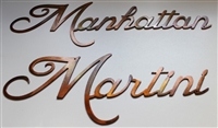 Martini & Manhattan METAL ART WALL - COPPER/BRONZE