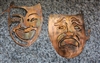 Comedy and Tragedy Mask Combo set copper/bronze plated