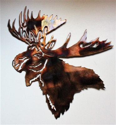 Moose Head Metal Wall Art Accent