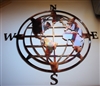 Nautical Compass Rose with Globe Center