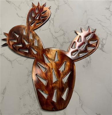 Prickly Pear Cactus Metal Art