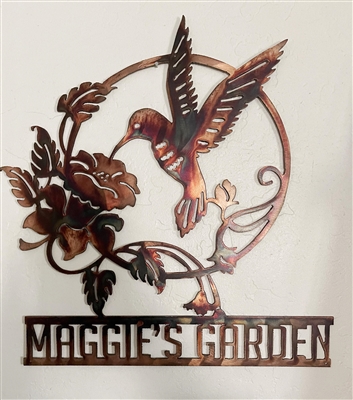 Hummingbird Personalized Garden Sign