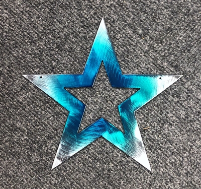 Star 5 1/4" Teal Tainted Metal Wall Art Decor