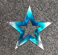 Star Medium (7 1/2") Teal Tainted Metal Wall Art Decor