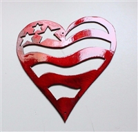 Patriotic Heart Metal Wall Art